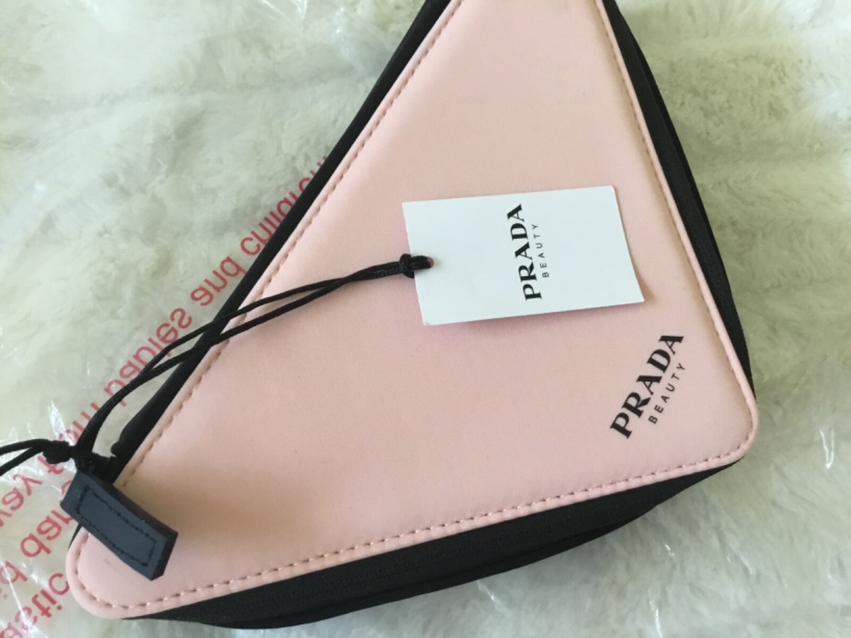 PRADA PARADOXE Beauty Pouch Pink Triangle Bag Cosmetic