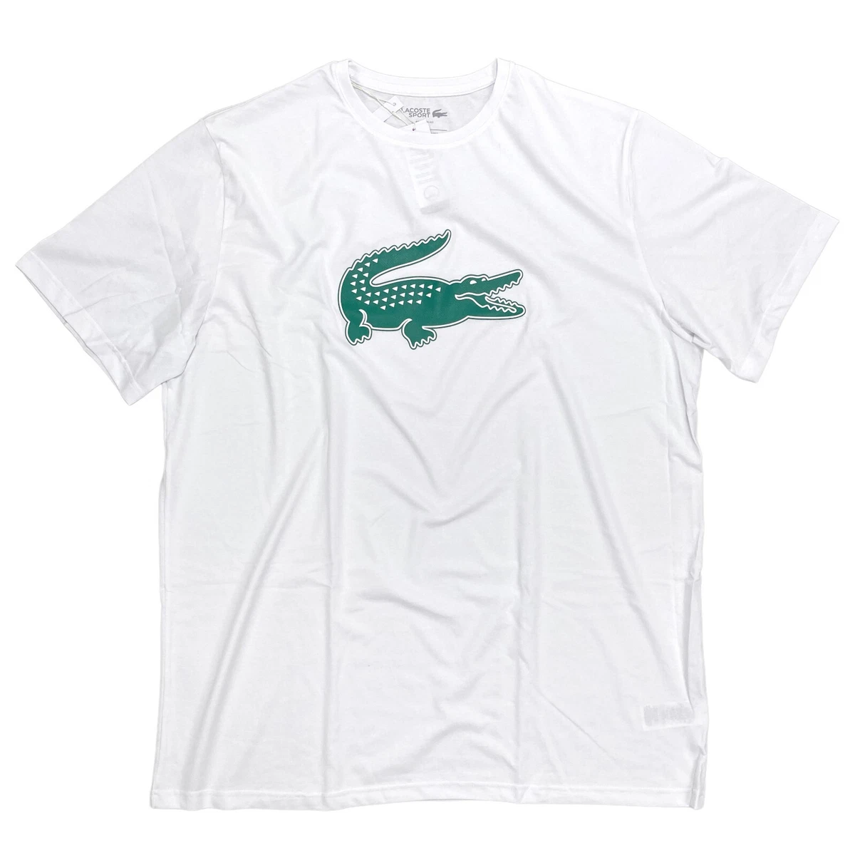 Lacoste Men's Loose-Fit Crocodile Logo T-Shirt White