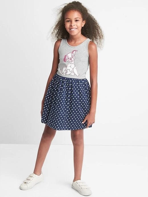 Novo Vestido Regata Gap Kids GirlDisney Dalmantia Cinza Azul Bolinhas Algodão 12  - Imagem 4 de 4