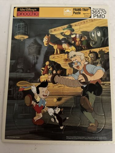 VTG Walt Disney Animated Pinocchio Frame Tray Puzzle SPECIAL EDITION 36570 PMD - Afbeelding 1 van 7