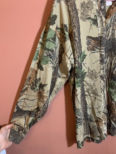 Vintage Duxbak Camo Henley Long Sleeve Shirt Men's Large L Camouflage Realtree - Picture 2 of 6