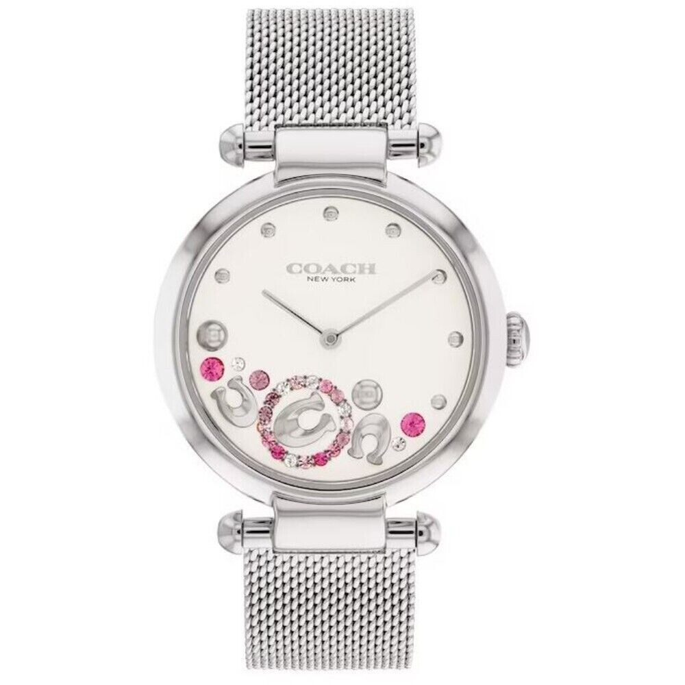 Coach 14504002 Cary Crystal Accent Horseshoe Silver Tone Mesh Band Ladies Watch Coach 14504002 Cary Crystal Accent Horseshoe Silver Tone Mesh Band Ladies Watch