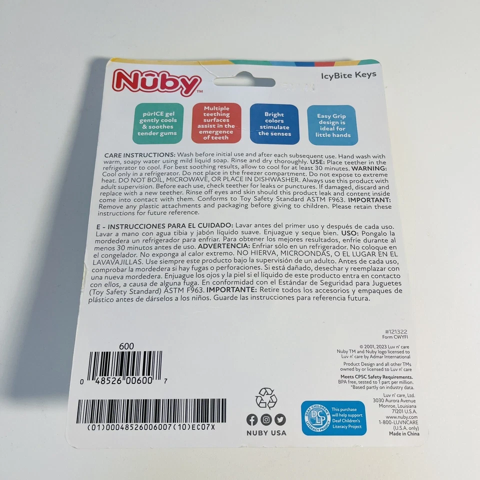NEW Nuby Ice Gel Teether Keys - Multicolor - Image 4 of 4