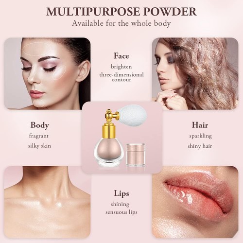 Shiny Body Glitter Spray For Women Highlighter Loose Powder Spray Shimme Sparkle - Picture 6 of 7