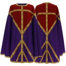 Purple Violet/red Conical Chasuble with stole Vestment C074FC25