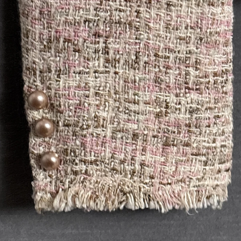 Blazer Vintage Limitado 4 Rosa Tweed Chaqueta Preppy Academia Clásica Carrera y2k Foto 3 de 4