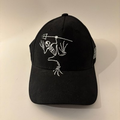 Frog Skeleton Trident Navy SEAL Bone Frog Hat Mens OSFM Black Baseball Cap