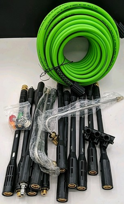 #ad 10#x27; Power Pressure Washer Extension Wand 5 Nozzle Tips 3600PSI Incl 25#x27; Hose $58.95