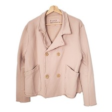 Frank Eileen Mini Belfast Biscotti Triple Fleece Cropped Sweatshirt Coat Large