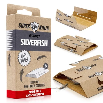 Super Ninja Silverfish Trap – 3 Pack, Silverfish Killer with Integrated Attrac