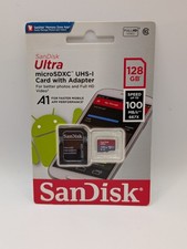 SanDisk Ultra 128GB microSDXC UHS-I A1 Memory Card w/ Adapter   New Sealed
