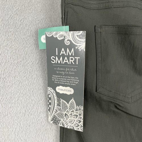 Maurices Smart Capri Pants Womens 3/4 Green Flat Front Mid Rise Stretch NWT - Picture 7 of 12