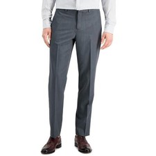 Perry Ellis Mens Modern fit Dress Pants 36 / 32 Charcoal Grey Solid Stretch