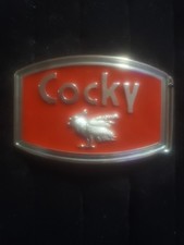 Vintage Style Red Enamel "Cocky" Belt Buckle