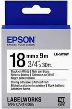 Epson LabelWorks Tape 18 Mm X 9 M Black On White Strong Adhesive - Cartridge Lk-