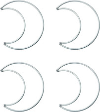 4pcs Moon Shaped Dream Catcher Rings Hoops for DIY Craft Dream Catcher Making We