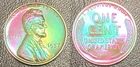 1957 Proof Wheat cent sherbert toning!!!