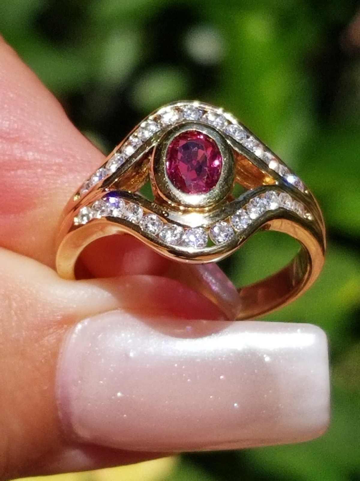 Quality Crafted Vintage Natural Ruby Diamond 18k … - image 8