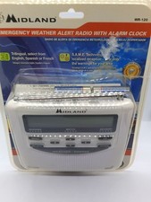 Midland WR-120 Emergency Weather Alert Radio with Alarm Clock - White