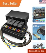 Heavy-Duty 12V Relay Fuse Block - 8 Relay 12 Fuse Holders, Durable Nylon