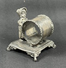 Antique Silver Plate Figural Standing Child 112 Napkin Ring Holder
