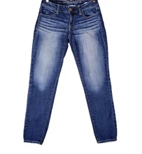 AMERICAN EAGLE Jeans Women's 2 SHORT Jegging Skinny Blue Designer Stretchy Denim
