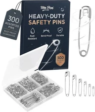 Mr. Pen Assorted Safety Pins - 300 Pack, Silver, Small Sizes, Silver 