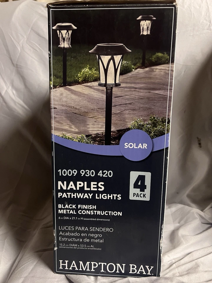 Hampton Bay Solar Naples Pathway Lights 4 Pack Led Black Finish - Image 2 of 3