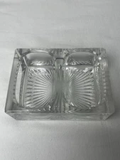 Glass Salt Cellar Double Pressed Beveled 2 Space Starburst