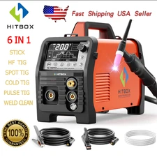 200A 6in1 Cold TIG Welding Machine  HF/SPOT/PULSE TIG, Stick, Clean 110V 220V