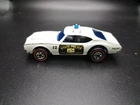Vintage Hot Wheels Redline Police Cruiser Olds 442 State Police White Black 1969