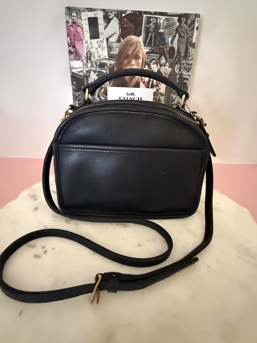 Coach Vintage 90's Lunchbox Black Leather Hand & Shoulder