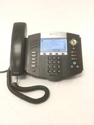 Polycom SoundPoint IP 650 SIP VoIP Phone PoE 6-Line w/ Handset & Stand WORKING