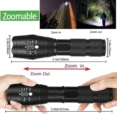 LED Flashlight high lumens Waterproof Zoomable Flashlights for Emergencies, 5... - Picture 2 of 8