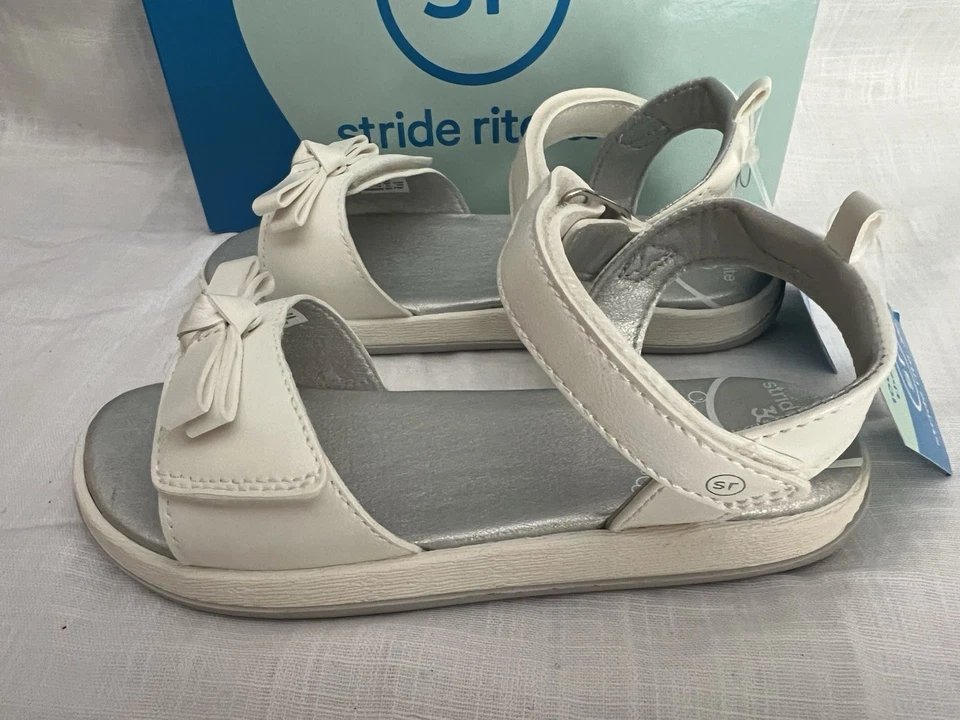STRIDE RITE 360 Delilah Sandalias Blancas Zapatos Niña EE. UU. Talla 13M Foto 4 de 4