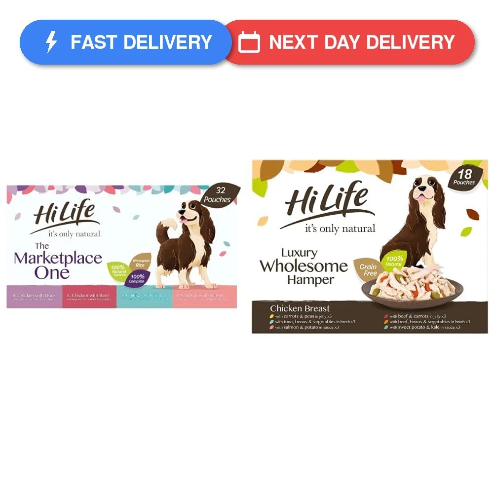 HiLife it's only natural - Complete Wet Dog Food - Multipack, 32 Pouches x...