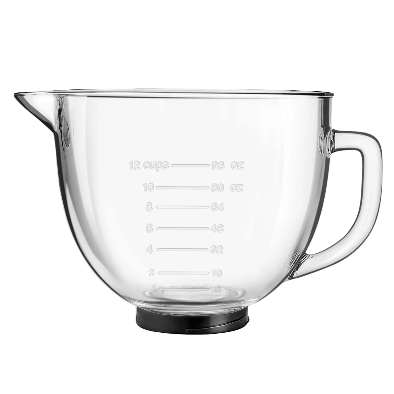 Vinter 5 Quart Glass Mixing Bowl for KitchenAid Stand Mixer Microwave Safe Clear