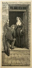 1886 Smallpox Pest House Wood Engraving Victorian Picotte Isolation Nun DWKK27A