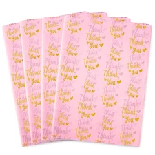 Pink Gold Thank You Tissue Paper Bulk 100 Sheets 20x14 inch for Packaging