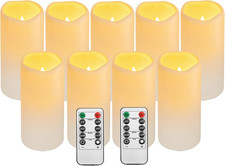 Flickering Flameless LED Candles with 10-Key Remote  Timer, Waterproof Outdoor