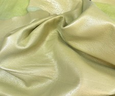 Metallic Pearl LIGHT GREEN Lambskin Leather Whole Hide 7 Square Feet