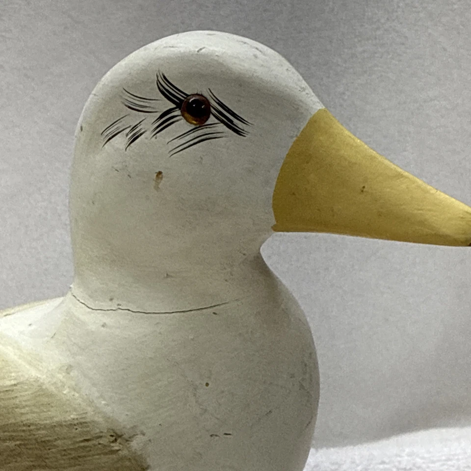 雕刻木制鸟海鸥钢丝腿沿海装饰安装玩偶 8 英寸高 — 第 2/4 张图片