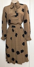 Vintage I Magnin 3 Piece Skirt Blouse Jacket Suit Size 8 David Hayes Silk  Wool