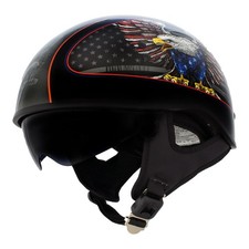 Casco de motocicleta Hot Leathers Up Wing Eagle DOT medio casco
