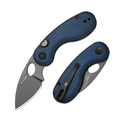 KIZER Microbe 14C28N Blue Aluminum Taschenmesser Metallgriff Clip Blau V2742A1 - Bild 1 von 4