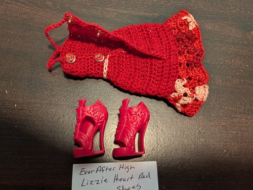 Handmade Monster High 11.5" Fashion Doll Crocheted Dress NEW Red - Picture 17 of 18