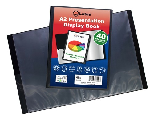 A2 Black Display Book 10 20 40 Pocket Presentation Folder Document Filing Wallet - Picture 10 of 17