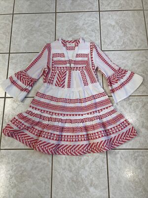 Francesca's Miami Tiered Mini Dress NWOT $60 Size XS Pink and White