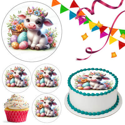 Ostern Kuh Ei Tortenaufleger Party Deko essbar Geschenk Feier Cupcake