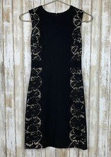 J.Crew Black Nude Lace Panel Sheath Dress Cocktail Party 4 S Small M CLASSIC